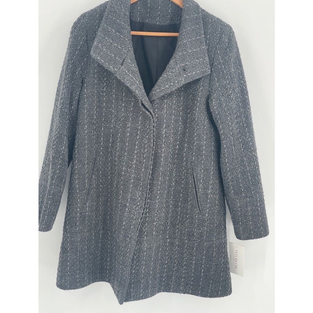 New Fleurette Coat Jacket Wool Gray Women's Size 8 Pea Drivers Lined Long Sleeve
